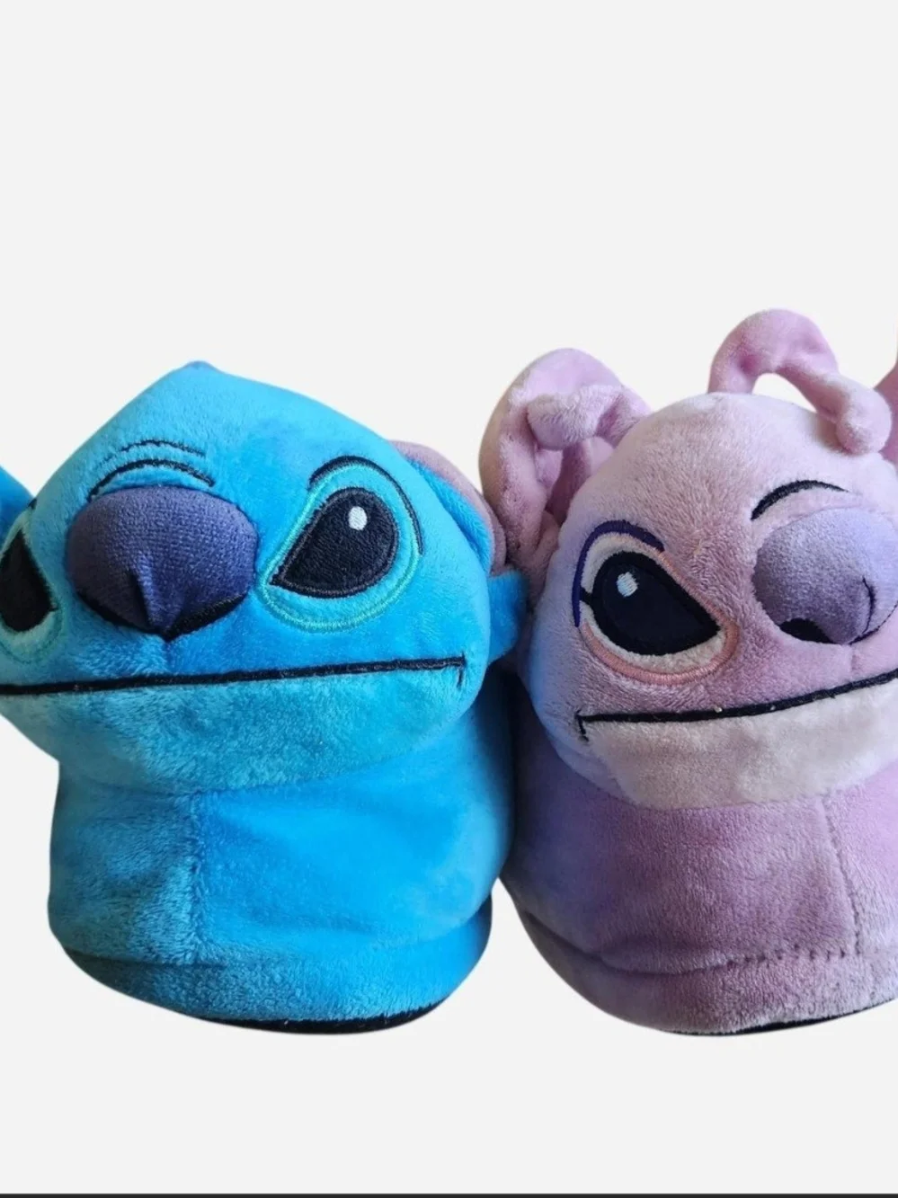 Disney Kids Plush Stitch Character Slippers in Blue and Purple